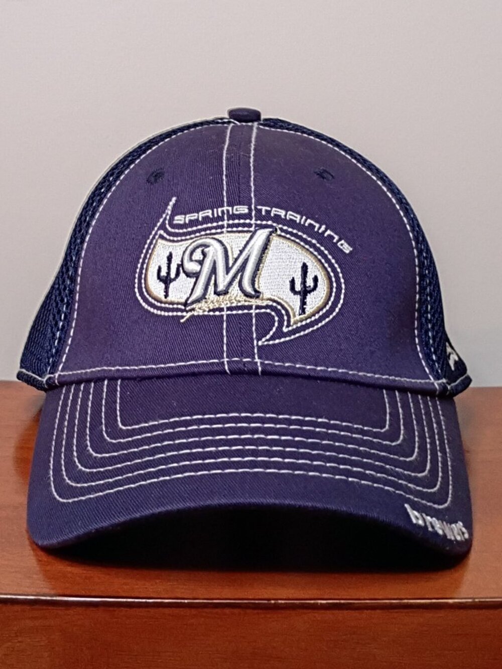 Milwaukee Brewers Spring Training New Era Blue Trucker Mesh Flex Fit Fitted Hat